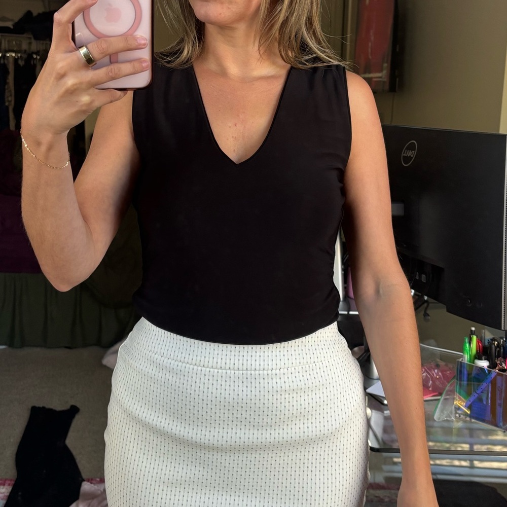 Reversible White House Black Market Sleeveless V-Neck Top